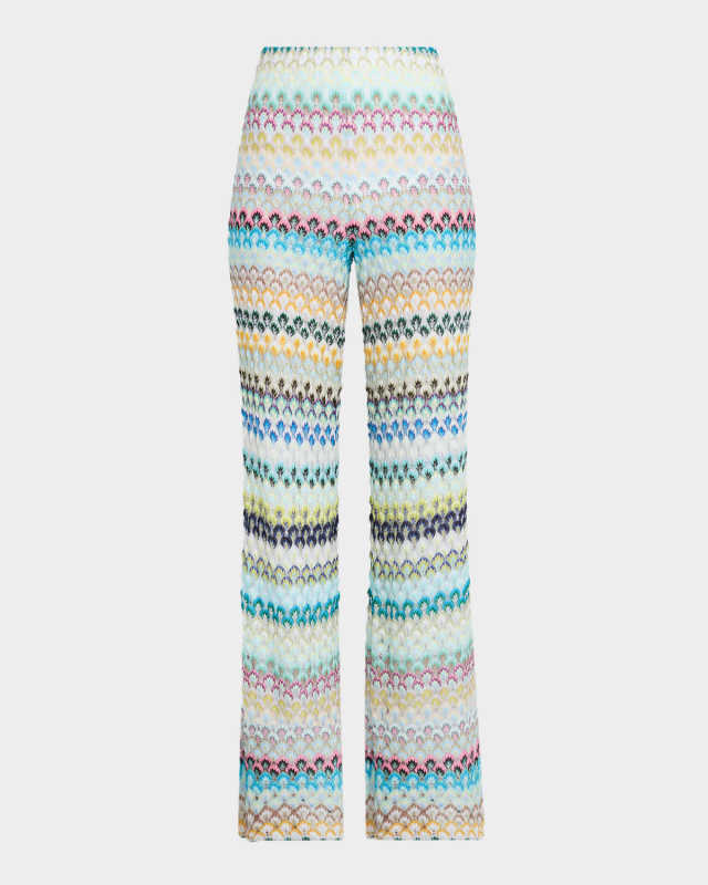 Abstract Floral Lace Wide-Leg Trousers